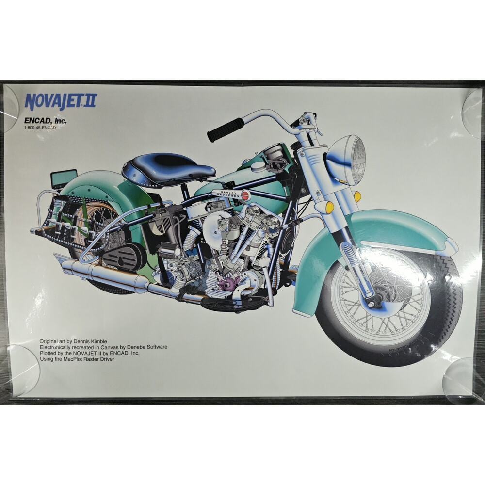 HARLEY DAVIDSON ENCAD Dennis Kimble Prototype Novajet II Poster Laminated RARE